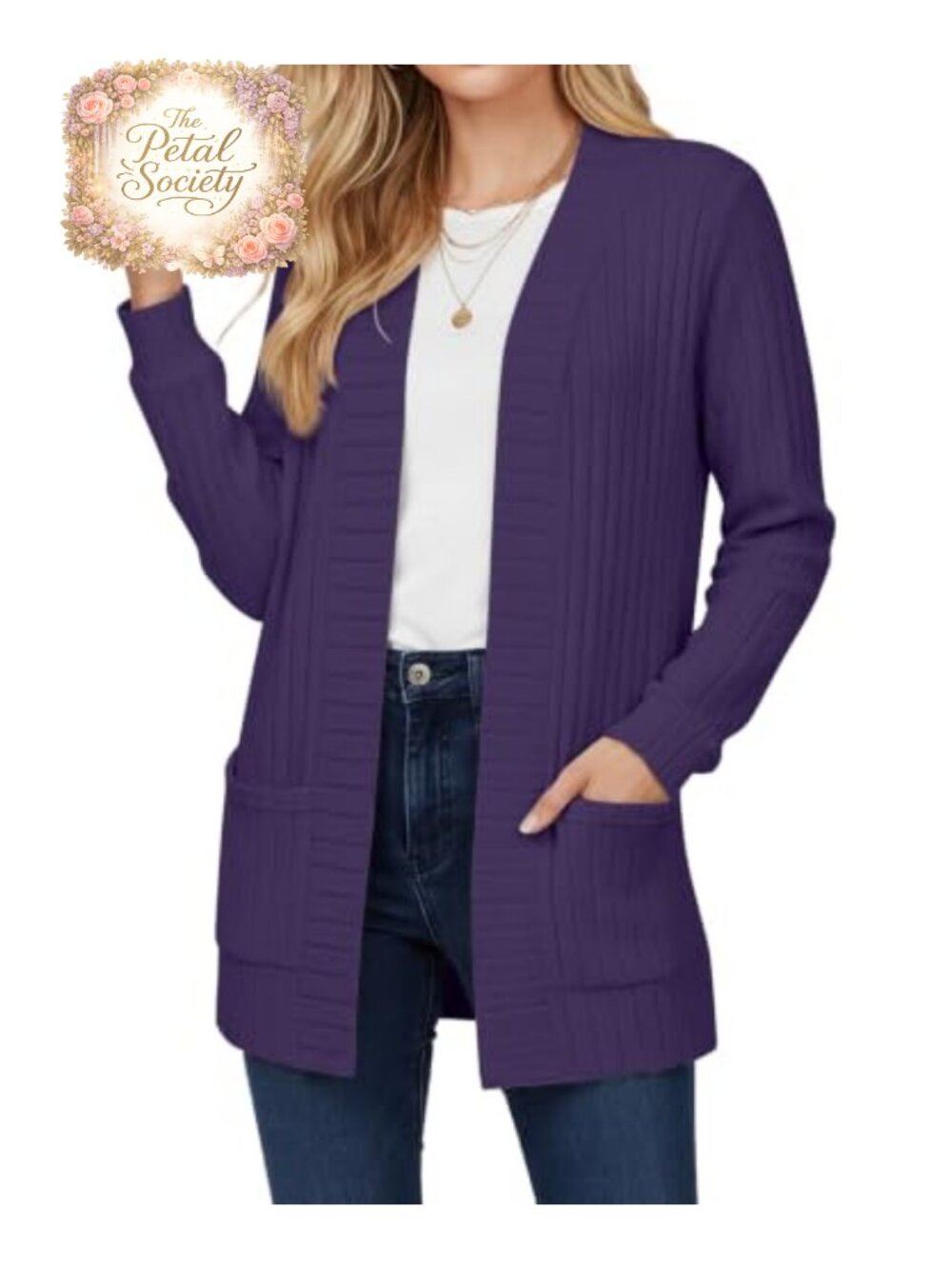 Lightweight Long Cardigan Sweater with Pockets Open Front